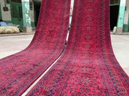 33 Feet Large Afghan Runner Rug, 16.5 X 2.9 Ft, Top Quality Stunning Handmade Turkoman Runner, Hall Way Runner Bukhara - thumbnail 1