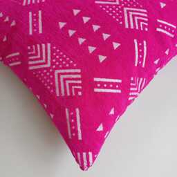 Moroccan Velvet Cushion Cover, Handmade Brocade Pink Pillow Case, Decorative 20''x20''/50x50 cm - thumbnail 3