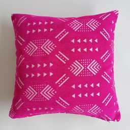 Moroccan Velvet Cushion Cover, Handmade Brocade Pink Pillow Case, Decorative 20''x20''/50x50 cm - thumbnail 4