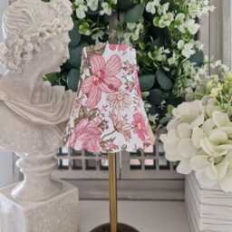 Cordless Touch Lamp. Beautiful Decoupaged Pink Floral Usb Rechargeable Table Lamp.touch