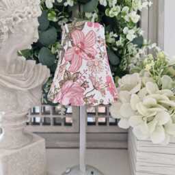 Cordless Touch Lamp. Beautiful Decoupaged Pink Floral Usb Rechargeable Table Lamp.touch - thumbnail 1