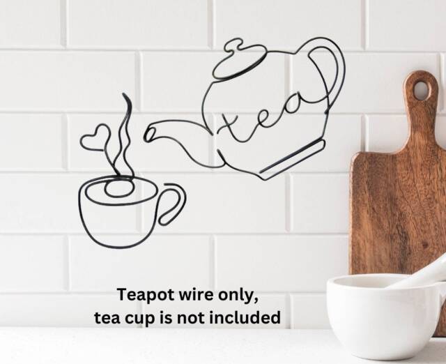 Wire Teapot Wire Wall Art Teapot Sign Kitchen Decor Signs, Tea Lover Gifts Kitchen Gift Corner - image 1