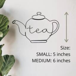 Wire Teapot Wire Wall Art Teapot Sign Kitchen Decor Signs, Tea Lover Gifts Kitchen Gift Corner - thumbnail 3