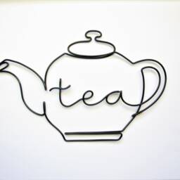 Wire Teapot Wire Wall Art Teapot Sign Kitchen Decor Signs, Tea Lover Gifts Kitchen Gift Corner - thumbnail 2