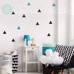 Triangle Wall Decals - Minimalist Vinyl Art Stickers For Kids Rooms - thumbnail 3