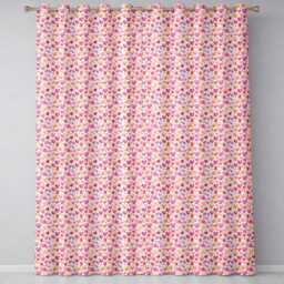 Watercolor Pink Red Hearts Love Romantic Seamless Pattern Readymade Eyelet Ring Top Thermal 100% Blackout Curtains - thumbnail 2