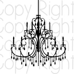 Victorian Chandelier Wall Decal Baroque Style Home Decor - thumbnail 3