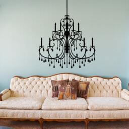 Victorian Chandelier Wall Decal Baroque Style Home Decor - thumbnail 2