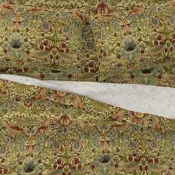 Victorian Sheets - Strawberry Thief By Peacoquettedesigns Vines Birds Botanical Damask Cotton Sateen Sheet Set Bedding Spoonflower - thumbnail 3
