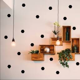 Hexagon Wall Decal, Wall Stickers, Polka Dot Decor, Nursery Kids Room Decor Art Stickers - thumbnail 1