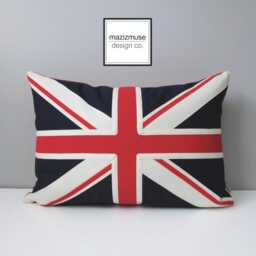 Union Jack Flag Pillow Cover in Sunbrella?? Outdoor Fabric For Boat & Patio Decor, Housewarming Gift Or Man Cave, British UK Cushion - thumbnail 4