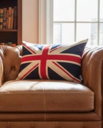 Union Jack Flag Pillow Cover in Sunbrella?? Outdoor Fabric For Boat & Patio Decor, Housewarming Gift Or Man Cave, British UK Cushion - thumbnail 1