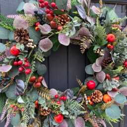 Christmas Wreath, Wreath For Front Door, Door Winter Decorations, Holly Artificial Berry - thumbnail 3