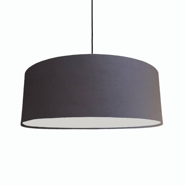 Extra Large Lamp Shade in Dark Grey Velvet With Diffuser - image 1