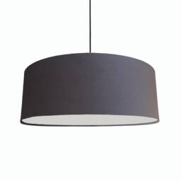 Extra Large Lamp Shade in Dark Grey Velvet With Diffuser - thumbnail 1