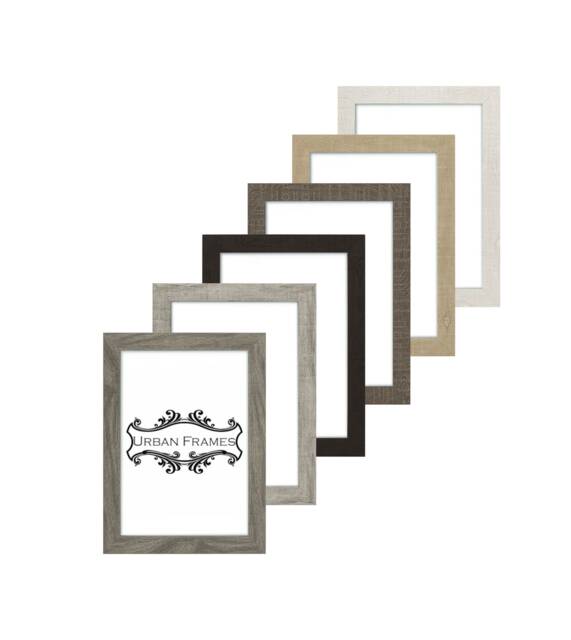 Rustic Wood Grain Shabby Chic Photo Frame Picture/Photo/Poster A1/A2/A3/A4/A5 Textured Design White Black Silver Grey Walnut Color - image 1