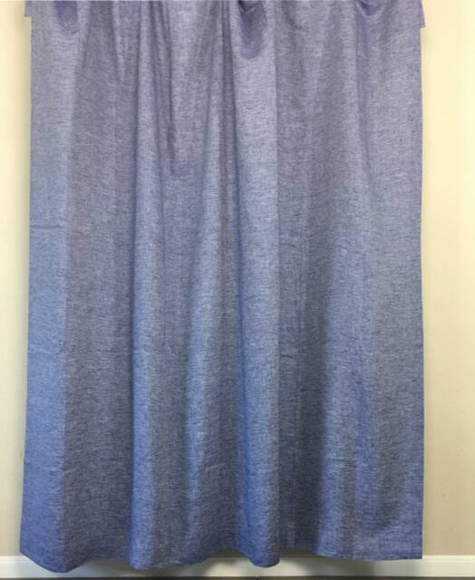 Chambray Denim Blue Linen Shower Curtain - Mildew-Free, 72x72, 72x85, 72x94, Or Custom Size - image 1