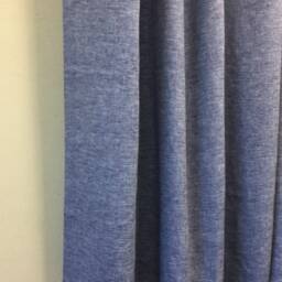 Chambray Denim Blue Linen Shower Curtain - Mildew-Free, 72x72, 72x85, 72x94, Or Custom Size - thumbnail 3