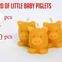Handmade Little Piglet Beeswax Candle - Good Luck Charm, Stocking Filler - thumbnail 3