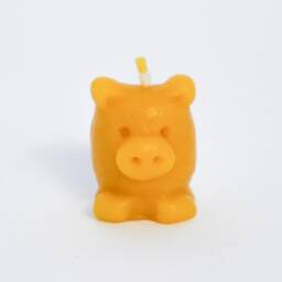 Handmade Little Piglet Beeswax Candle - Good Luck Charm, Stocking Filler - thumbnail 2