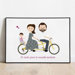 Custom Big Family Portrait Illustration With Baby, Grandpa Gift Idea. Family Reunion - thumbnail 3