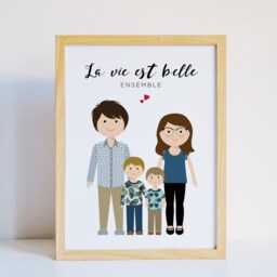 Custom Big Family Portrait Illustration With Baby, Grandpa Gift Idea. Family Reunion - thumbnail 1