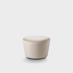 Genuine Cognac Leather Pouf Modern Cupcake Ottoman - thumbnail 3