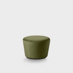 Genuine Cognac Leather Pouf Modern Cupcake Ottoman - thumbnail 2