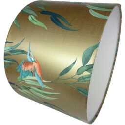 Kingfisher Bird Lampshade - Gold Drum Light Shade For Table Lamps Or Ceiling Lights - thumbnail 3