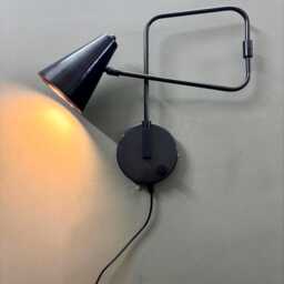 1950's Vintage Brass Swing Arm Wall Sconce - Mid-Century Modern Adjustable Lamp For Bedroom, Living Room - Christmas Day Halloween