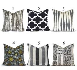 Indoor Pillow Cover With Zippers, Easy To Use & Washable, Pick Your Favorite Shades Of Black & Gray - thumbnail 1