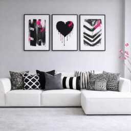 Indoor Pillow Cover With Zippers, Easy To Use & Washable, Pick Your Favorite Shades Of Black & Gray - thumbnail 3