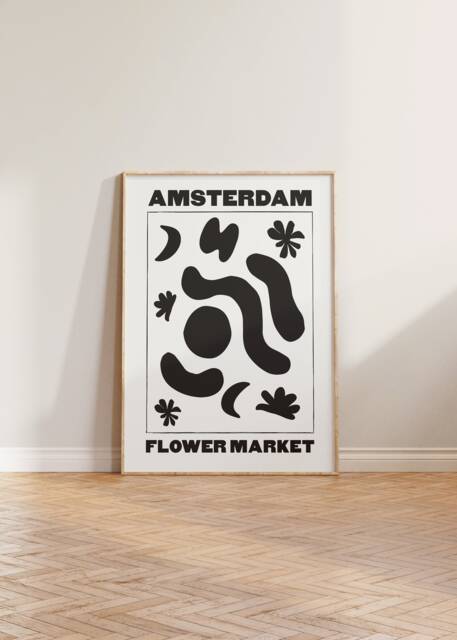 Flower Market Print Poster, Print, Aesthetic Amsterdam Wall Art Home Decor, Abstract - image 1