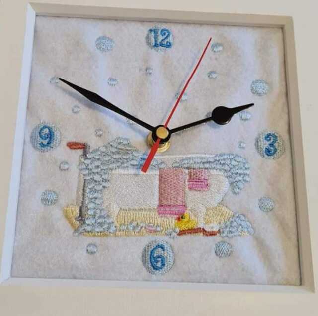 Embroidered Bath Clock. - Silent - image 1