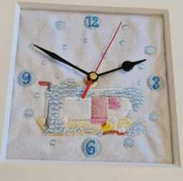 Embroidered Bath Clock. - Silent - thumbnail 1