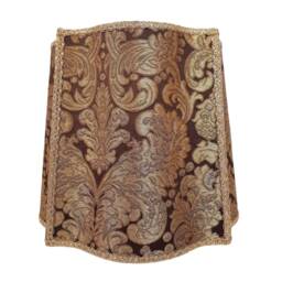 Silk Brocatelle Rubelli Fabric Fancy Square Lampshade Brown & Gold Tebaldo Pattern - Handmade in Italy - thumbnail 1