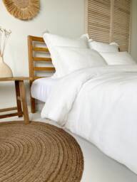 Soft Linen Duvet Cover in Off White, Textured European Flax Bedding, Feature Buttons Or Zipper Closure, Twin, Full, Queen, King, Cal King
