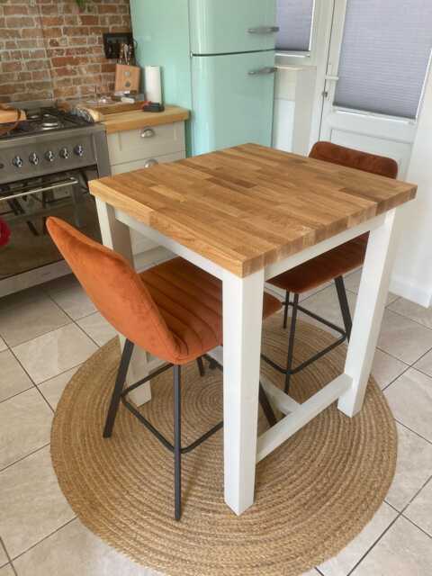 The Remington -Rustic Kitchen Island - Freestanding Solid Wood Island With Oak Top Painted in Farrow & Ball Or Little Greene - image 1