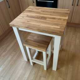 The Remington -Rustic Kitchen Island - Freestanding Solid Wood Island With Oak Top Painted in Farrow & Ball Or Little Greene - thumbnail 2