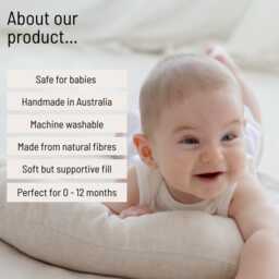 Tummy Time Support Aid For Newborns, Baby Cushion - Handmade Australia Gift - thumbnail 3