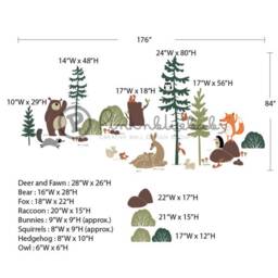 Woodland Animal Wall Decals Forest Nursery Decor - thumbnail 3