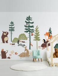 Woodland Animal Wall Decals Forest Nursery Decor - thumbnail 2