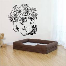 Nurse Dog Mother Staffy Vinyl Wall Art, Decal, Sticker, Transfer, Mural, Removable, Decor, Rent Friendly, Interior, Exterior, - 1008 - thumbnail 1