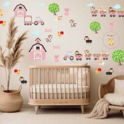 Farm Animal Nursery Wall Decals Barnyard Decor, Kids Room Stickers - thumbnail 2