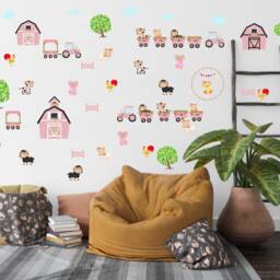 Farm Animal Nursery Wall Decals Barnyard Decor, Kids Room Stickers - thumbnail 3