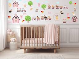Farm Animal Nursery Wall Decals Barnyard Decor, Kids Room Stickers