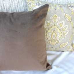 Brown Velvet Pillow Cover Designer Upholstery Fabric - thumbnail 3