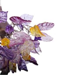 Lighting Hanging Chandeliers With Flowers & Leaves Purple Color For Bedroom, Entry Way Or Children Room - thumbnail 3