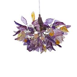 Lighting Hanging Chandeliers With Flowers & Leaves Purple Color For Bedroom, Entry Way Or Children Room - thumbnail 2