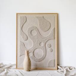 Hand-Woven Artwork in Soft Tones, Textured Wall Art For Living Room - thumbnail 2